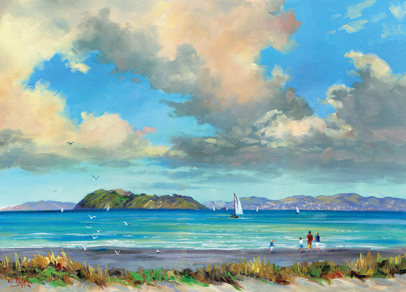 Wellington Harbour from Petone Beach - Ernest Papps