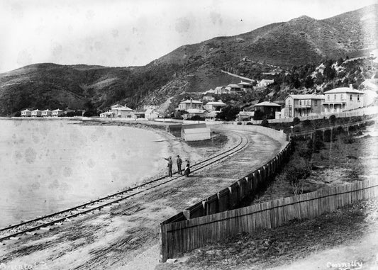 26. Oriental Bay, Wellington showing railway track